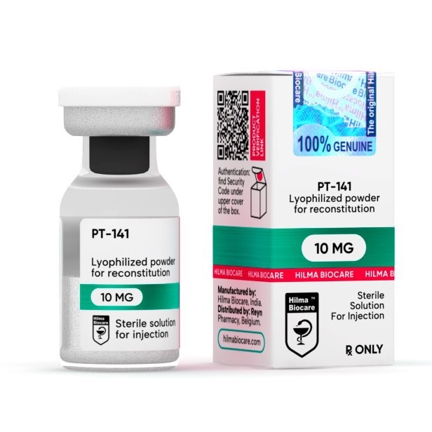 PT-141 | Hilma Biocare Website PT-141 10mg Bremelanotide peptide freeze dried powder vial from Hilma Biocare catalog